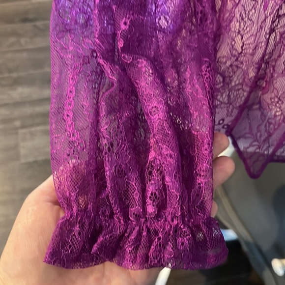 Banana Republic Factory Purple Lace Peplum Long Sleeve Blouse Size Small… - Picture 6 of 10